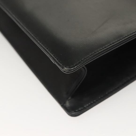 GUCCI Chain Shoulder Bag Leather Black Gold - Picture 13 of 16